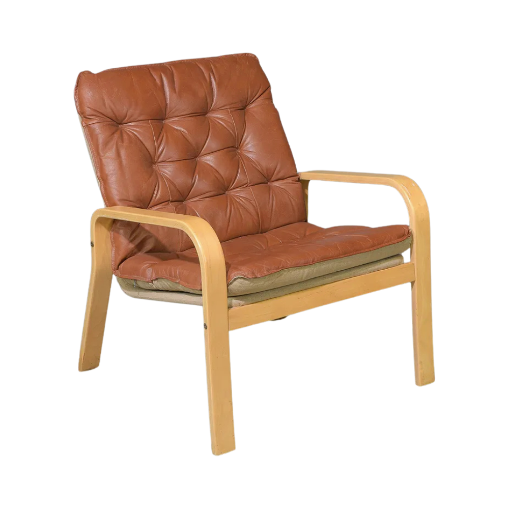 Swedish Leather Bentwood Lounge Chair (2v2) | circa61 Modern