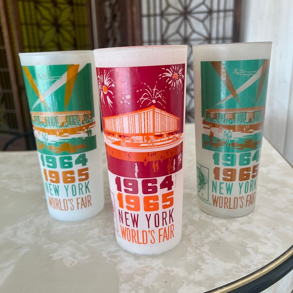 New York Worlds Fair 1964/1965 Collins Glass (Green) circa61 Modern